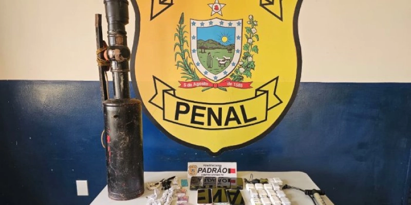“Bazuca” de dois metros é apreendida após tentativa de arremesso de celulares em presídio de CG