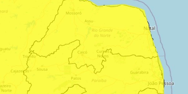 Paraíba segue sob alerta de chuvas intensas durante o fim de semana