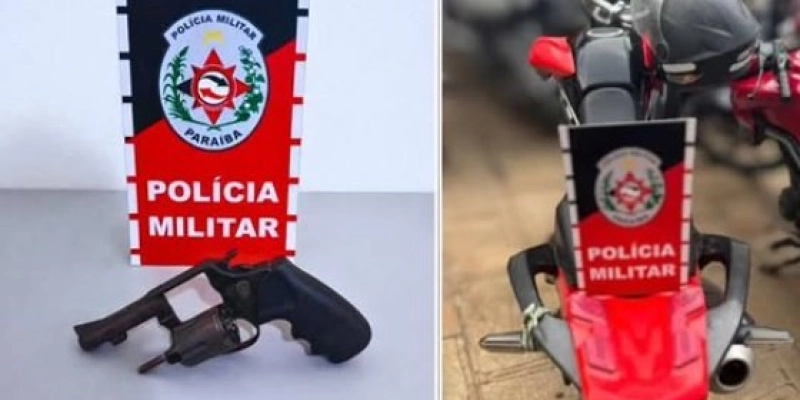 ROTAM prende dupla com moto roubada e revólver em Patos