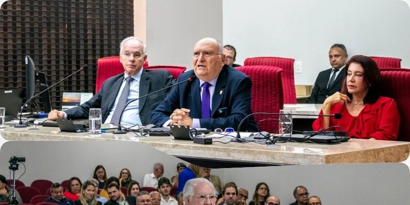 Nominando Diniz oficializa aposentadoria e recebe homenagens em sessão solene no Pleno do TCE-PB