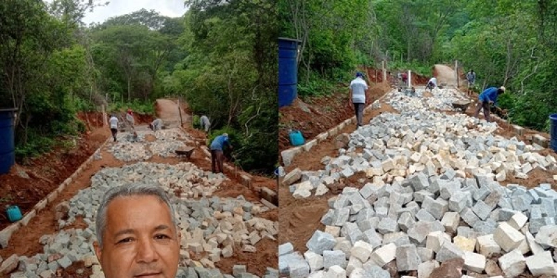 Prefeitura de São Francisco inicia nova etapa de pavimentação da estrada de acesso à Serra do Comissário