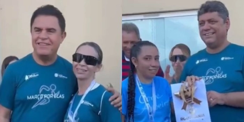 Thially Aristóteles entrega premiação da 1ª Corrida de Rua “Março Por Elas +” com presença do deputado Wilson Santiago, em Vieirópolis 