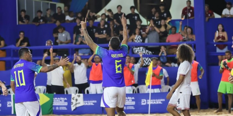 Paraíba World Beach Games: Brasil vence Estados Unidos e avança para final da Copa das Nações de Beach Soccer