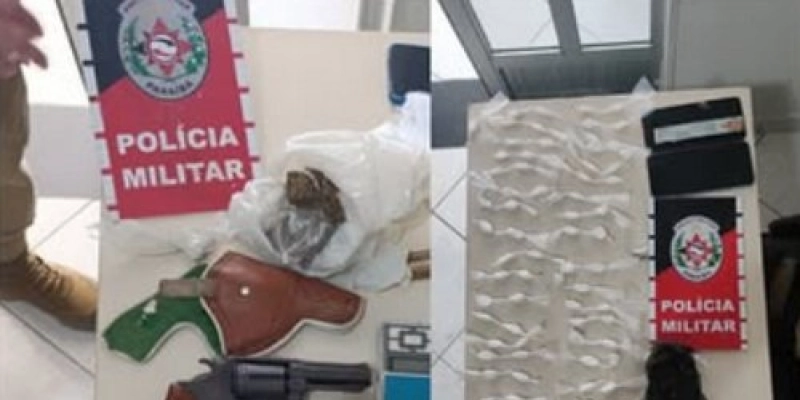 Polícias cumprem mandado e apreendem arma de fogo, drogas e dinheiro em São José de Piranhas