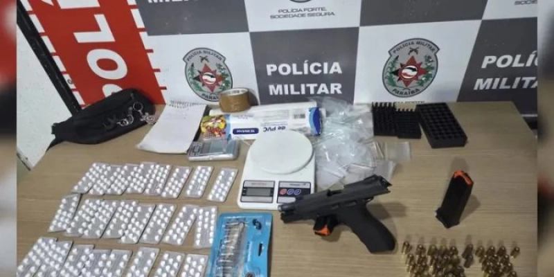 Denúncia anônima leva à prisão de suspeito com pistola .40 e drogas na Paraíba