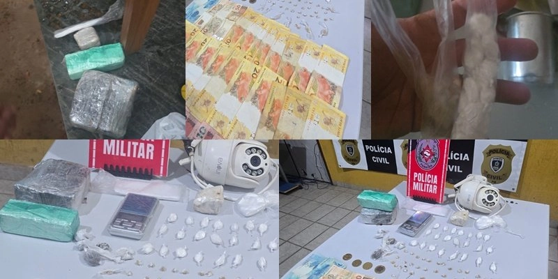 Polícia militar desarticula ponto de venda de drogas, prende casal e apreende entorpecentes e dinheiro em Catolé do Rocha