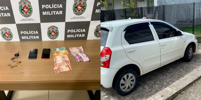 Polícia Militar prende dupla e recupera veículo roubado na Paraíba 