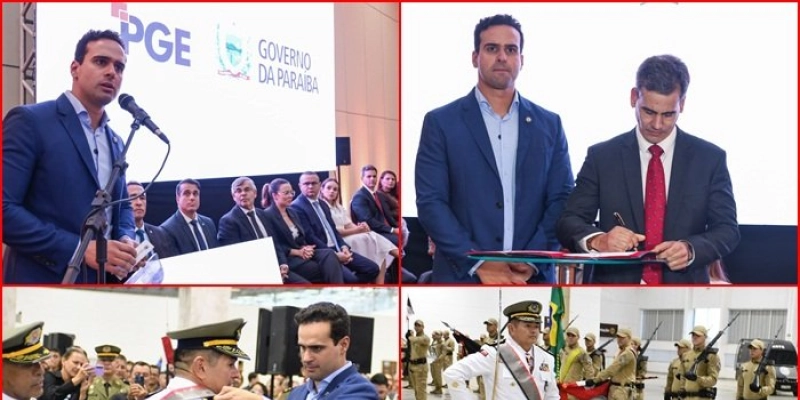 Lucas Ribeiro empossa novo procurador-geral e prestigia passagem de comando da Polícia Militar em agenda de valorização das instituições
