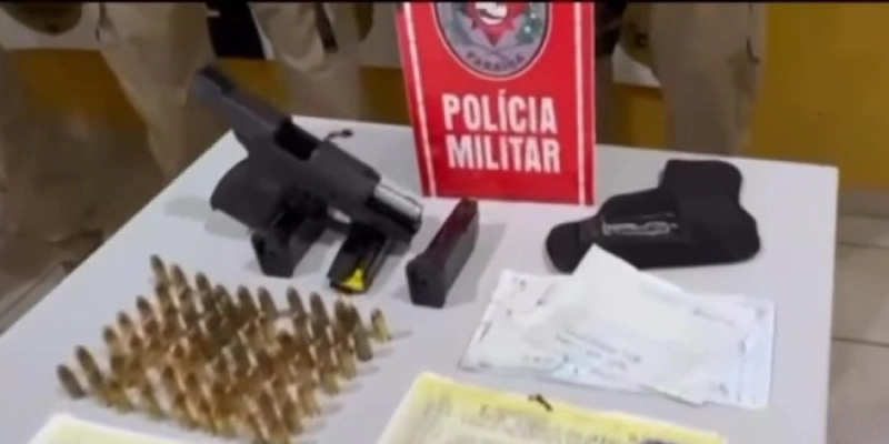 PM apreende pistola 9mm e quase R$ 10 mil em espécie em Catolé do Rocha