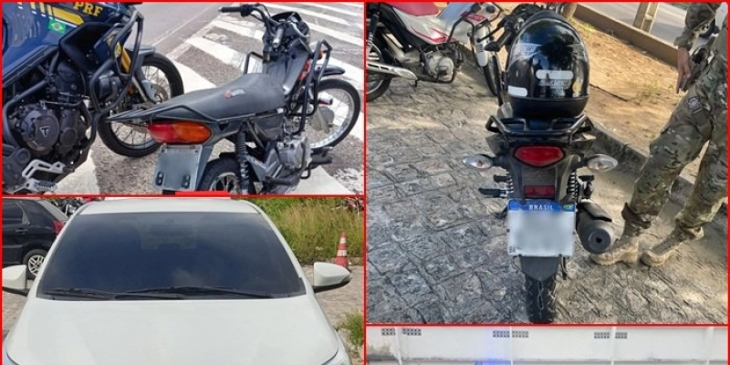 PRF tira de circulação arma de fogo e cinco veículos roubados ou adulterados