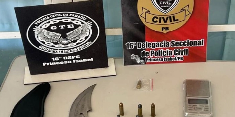 Polícia Civil prende suspeito por posse ilegal de arma de fogo após denúncia anônima, no Sertão