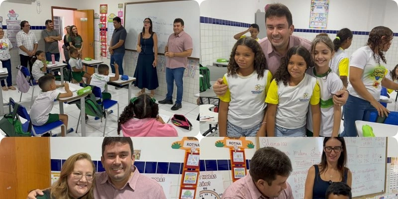 Helder destaca reforma na Escola Otacílio Gomes de Sá, fala de fardamento, e investimento educacional; Videos 