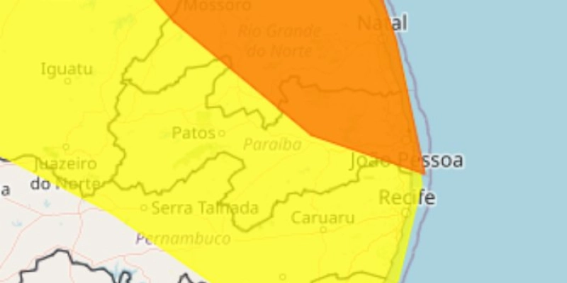 Com risco de alagamentos, Paraíba recebe alertas amarelo e laranja para esta segunda-feira