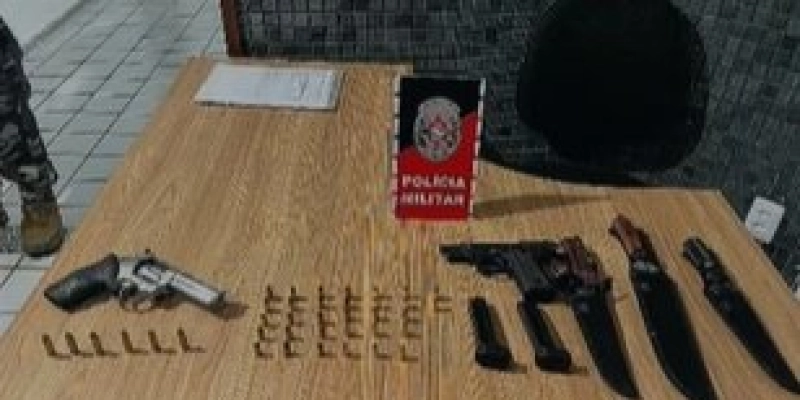 Polícia Militar apreende armas e conduz homem com sinais de embriaguez em Sousa