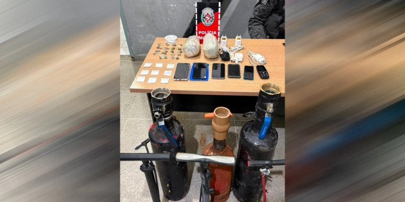 BPChoque prende trio suspeito de lançar drogas e celulares para dentro de presídio