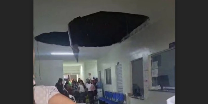 Teto de policlínica desaba e deixa três feridos em Pedras de Fogo, na Paraíba