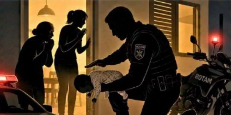Policial da ROTAM em horário de folga salva bebê de dois meses engasgada em Patos