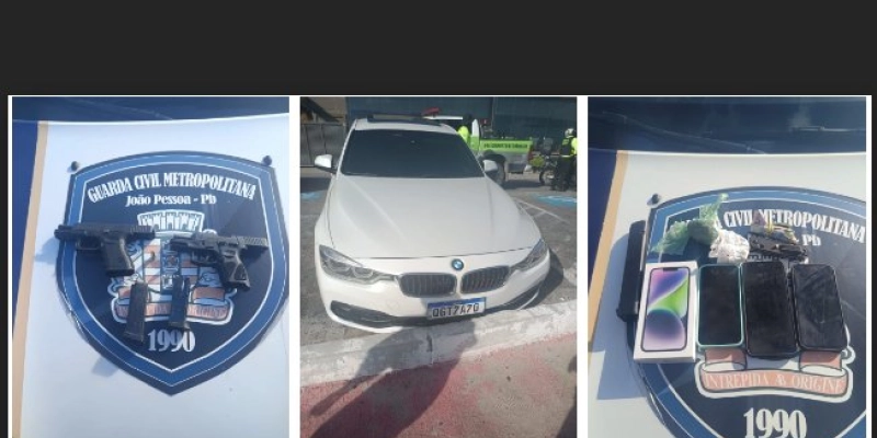BMW fazendo manobras perigosas na orla de Cabo Branco é interceptada com armas e drogas