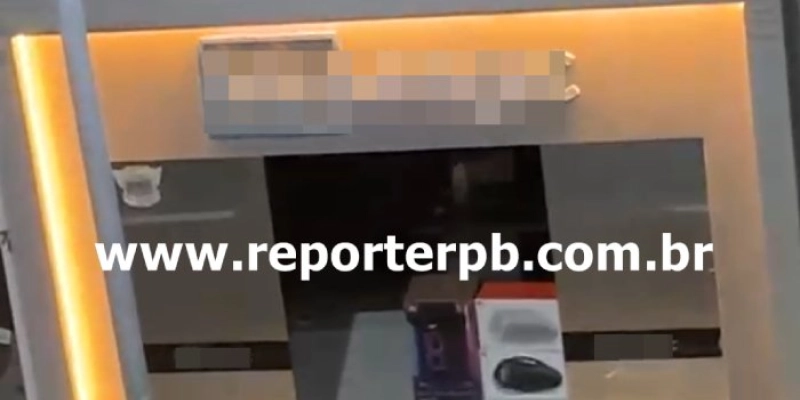 Criminosos arrombam porta de vidro e furtam loja de eletrônicos no Centro de Sousa