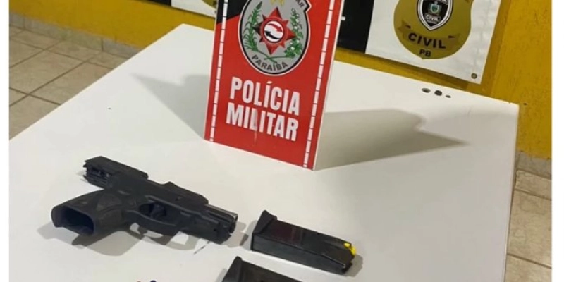 Força Tática intercepta dupla com pistola 9mm carregada na cidade de Brejo do Cruz