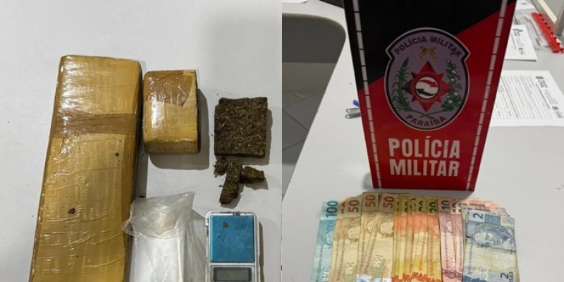 Força Tática apreende mais de 1,3 kg de maconha e prende suspeito no Sertão da Paraíba