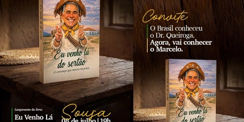 Marcelo Queiroga leva histórias do sertão à política nacional em lançamento de autobiografia em Sousa no dia 08