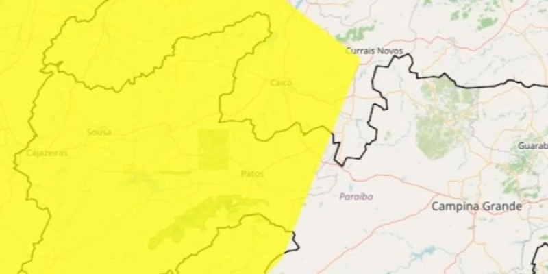 Inmet emite alerta de baixa umidade para 92 cidades do interior da Paraíba nesta terça