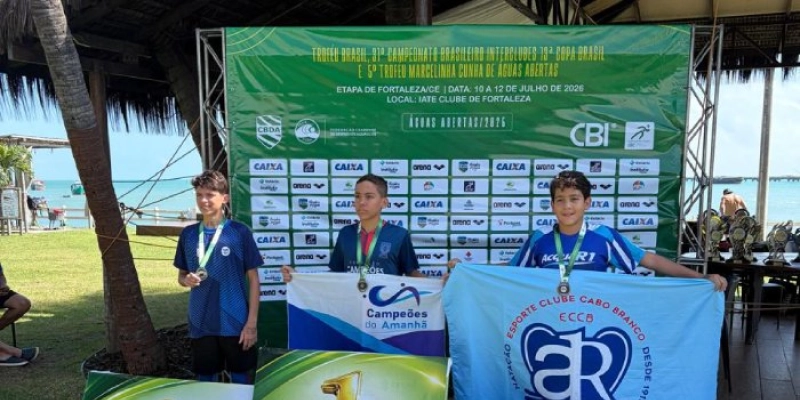 Nadador da Fundação Campeões do Amanhã vence três provas na Copa Brasil de Águas Abertas
