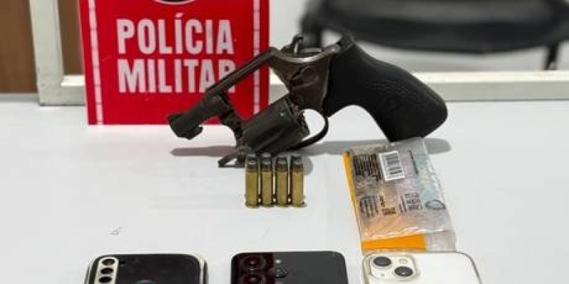PM prende casal e apreende revólver após disparos em via pública em São Bento