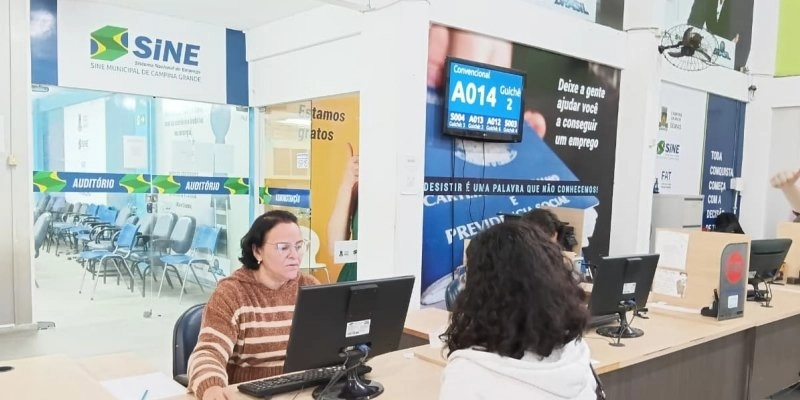 Campina Grande oferece 1.060 vagas de emprego por meio do sistema de cadastro do Sine Municipal