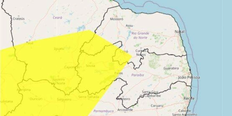 Inmet renova alerta de baixa umidade do ar para 79 cidades do Sertão da Paraíba