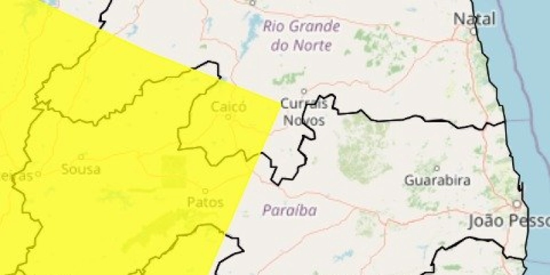 Inmet emite alerta amarelo de baixa umidade do ar para 106 municípios da Paraíba