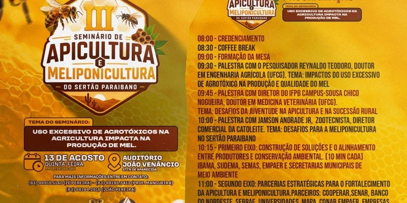 Aparecida sediará III Seminário de Apicultura e Meliponicultura com debate sobre impactos dos agrotóxicos