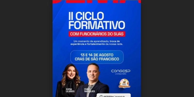 CRAS de São Francisco sedia II Ciclo Formativo para trabalhadores da Assistência Social