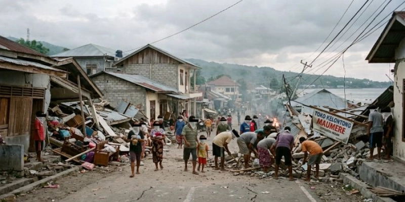 Terremoto de magnitude 7,7 mata ao menos 47 pessoas e destrói prédios na Indonésia