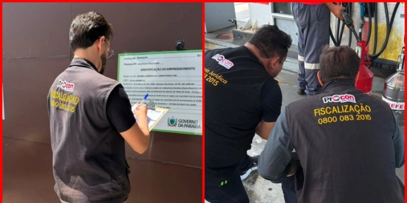 Operação Combustível Seguro do Procon-JP autua e interdita dois bicos de gasolina em posto na Torre
