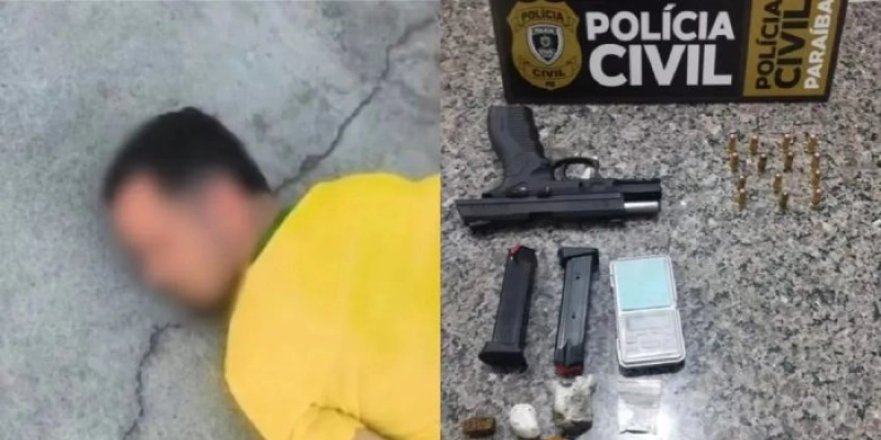 Investigado por tráfico de drogas e posse de arma restrita é capturado em Cajazeiras