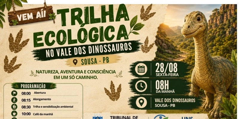 TJPB promove II Trilha Ecológica no Parque Vale dos Dinossauros, em Sousa