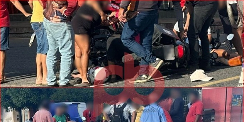 Colisão entre duas motocicletas deixa homem ferido no Centro de Aparecida