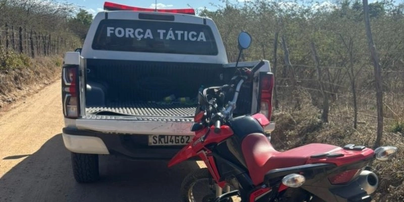 Motocicleta roubada no Ceará é localizada abandonada na zona rural de Cajazeiras
