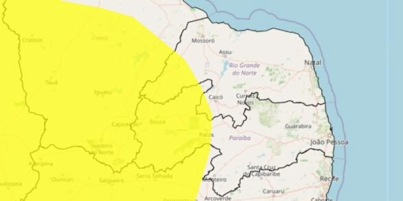 Inmet emite alerta de baixa umidade para 80 cidades do interior da Paraíba