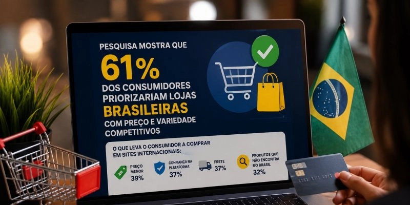 Pesquisa mostra que 61% dos consumidores priorizariam lojas brasileiras com preço e variedade competitivos