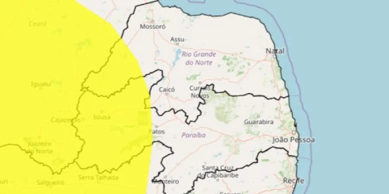 Inmet emite alerta amarelo de baixa umidade do ar para 75 cidades da Paraíba