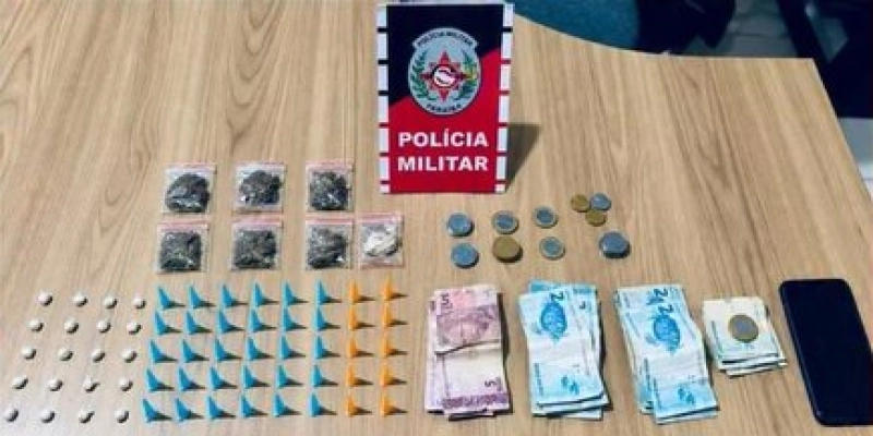 ROTAM apreende cocaína, crack e maconha e prende homem em flagrante em Nazarezinho