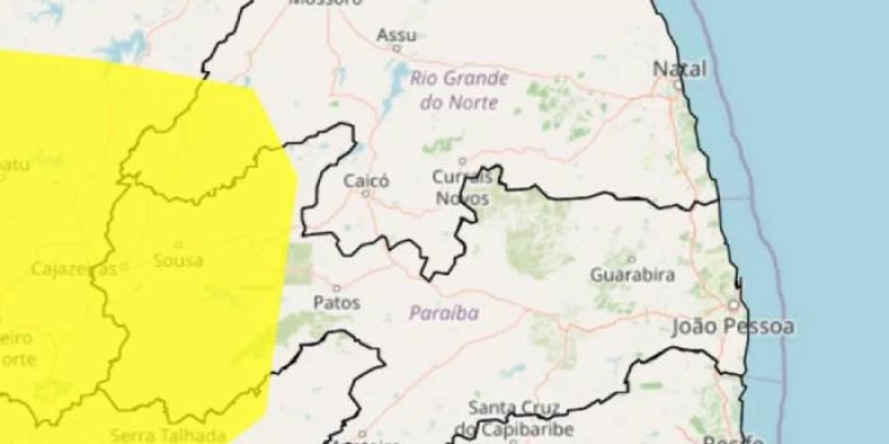 Inmet emite alertas laranja e amarelo para baixa umidade do ar em 140 cidades da Paraíba