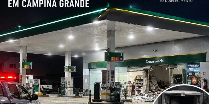 Posto é invadido por grupo armado e cofre é destruído com explosivos na PB