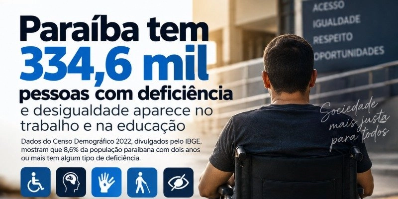 Paraíba tem 334,6 mil pessoas com deficiência e enfrenta desafios em trabalho, educação e acessibilidade