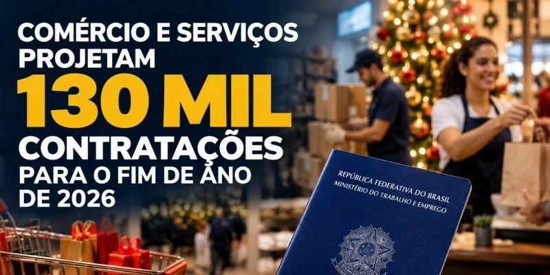 Comércio e serviços projetam 130 mil contratações para o fim de ano de 2026