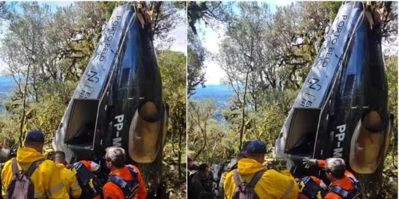 IML libera corpos das cinco vítimas de queda de helicóptero na serra de Santa Catarina
