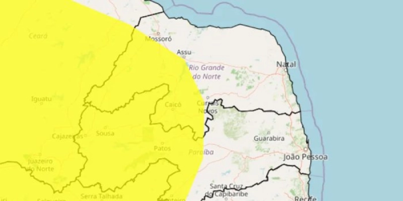 Inmet emite alerta amarelo de baixa umidade do ar para 106 municípios da Paraíba